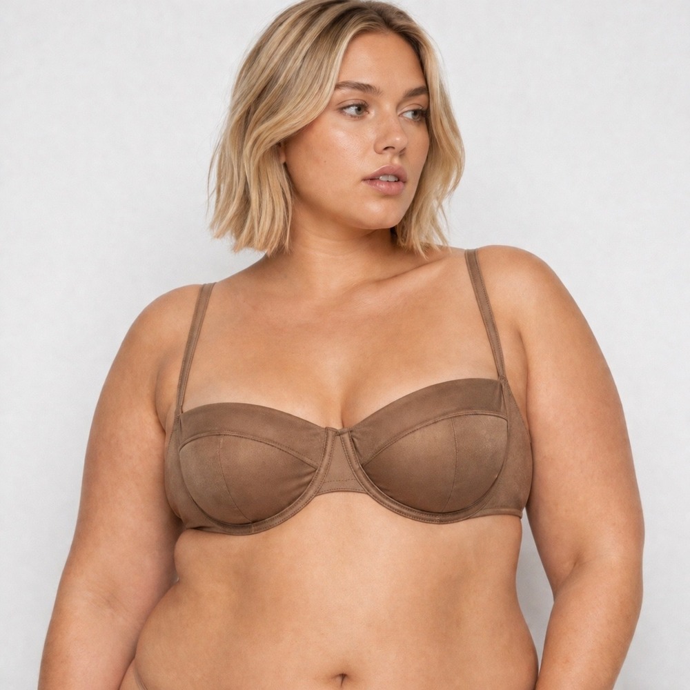 SKIMS Glissenette Straight Neck‎ Underwire Bra Chai 44C